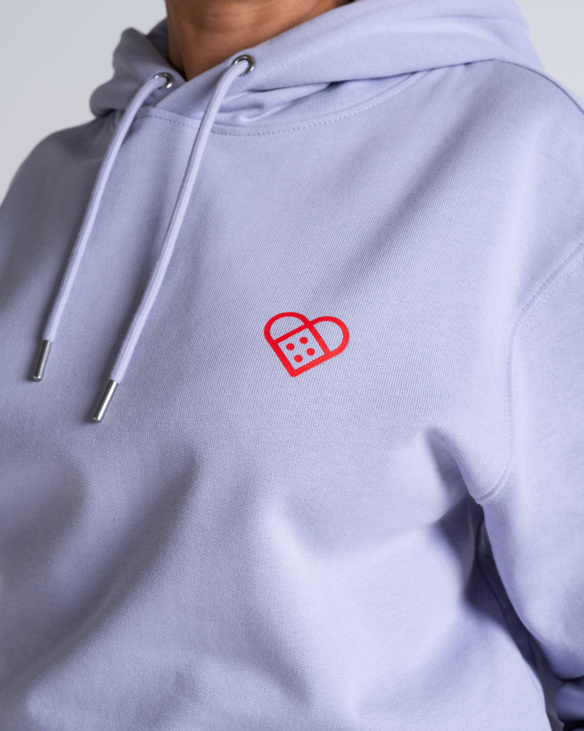 Hoodie «Daily Dosage» Lavendel: Detail des Motivs