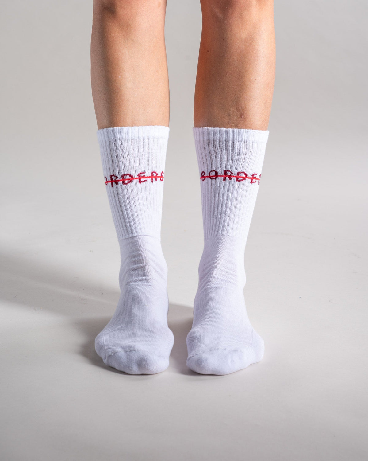 Sportsocken «Borders» Weiß, Vorderseite